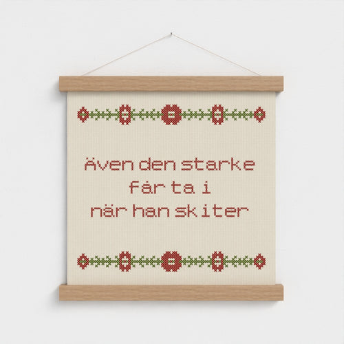 Även den starke får ta i när han skiter