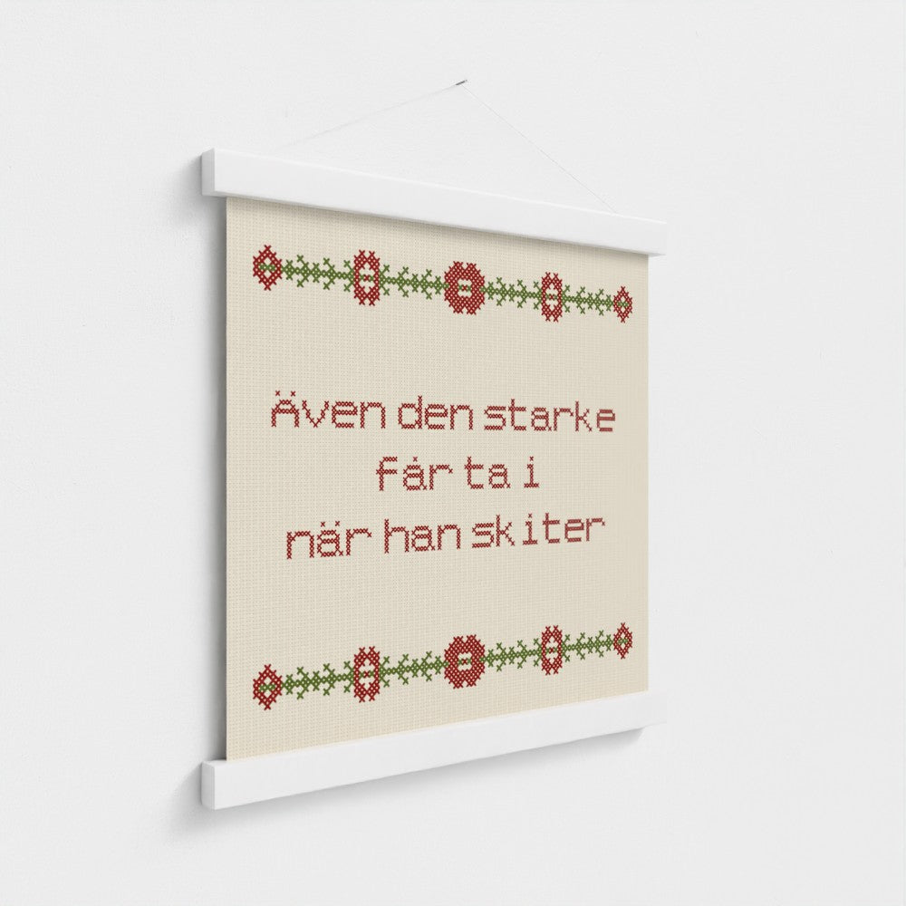 Även den starke får ta i när han skiter